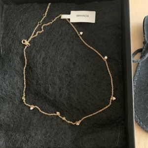 Totally Beautiful Ron Hami 14K YG  6 x Diamond Station Necklace .35 Diamonds